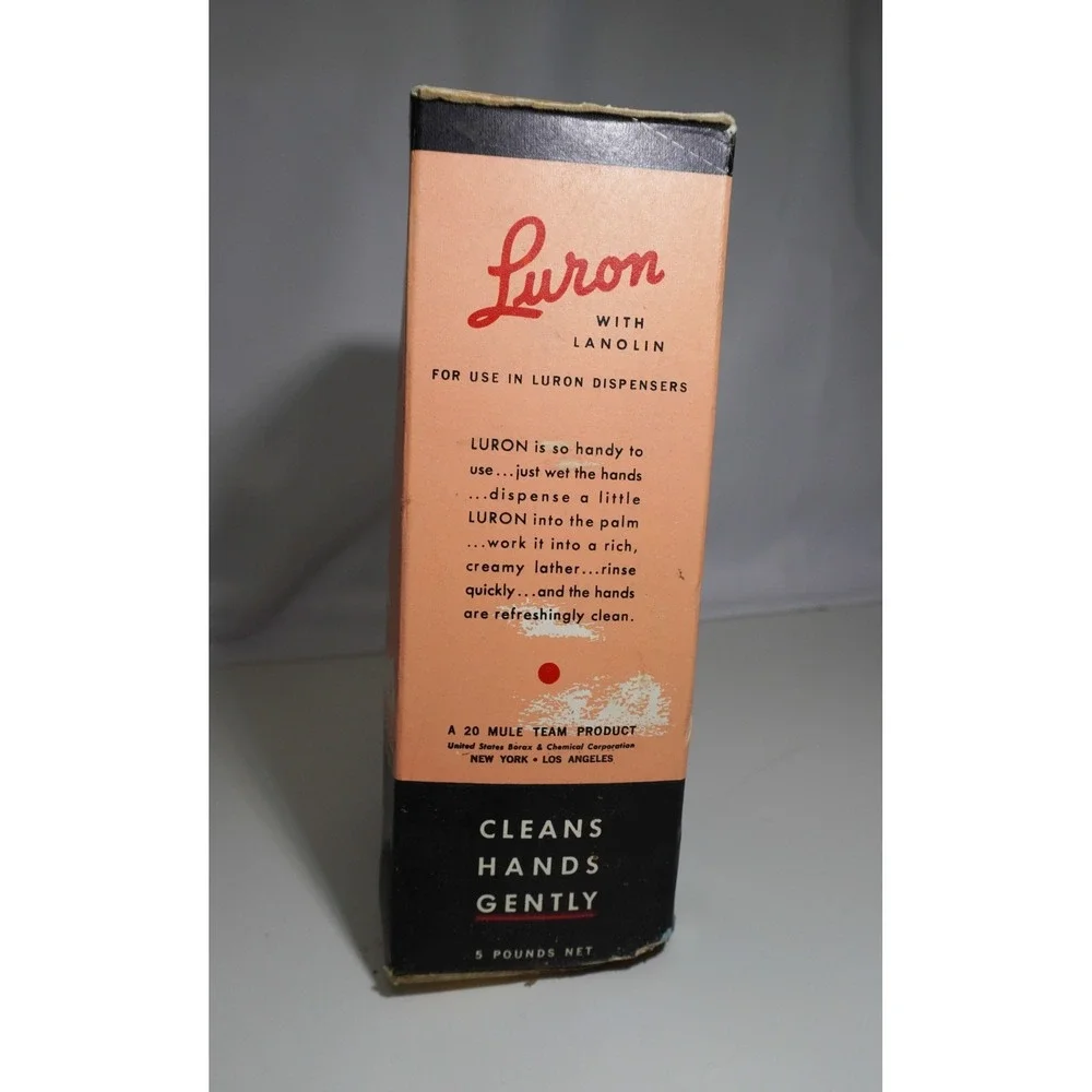 Vintage Luron Powdered Hand Soap with Lanolin 5 lb Box New Sealed 20 Mule Team